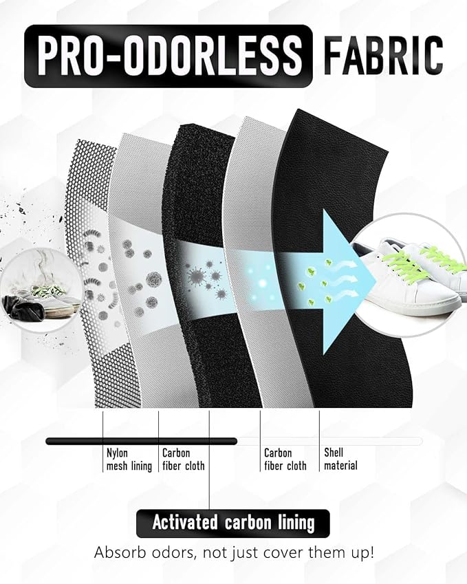 Smell Proof Shoe Bags for Travel - Soccer Cleat Bag Smell Proof with Active Carbon Fabric | Odor-Absorbing Water-Resistant Track Shoe bags for Sports (Grey, UP TO US14)