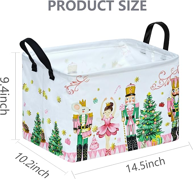 Christmas Basket Box Hamper Storage Basket Collapsible Organizer Bin Gift Shelf Baskets for Home and Kitchen Storage