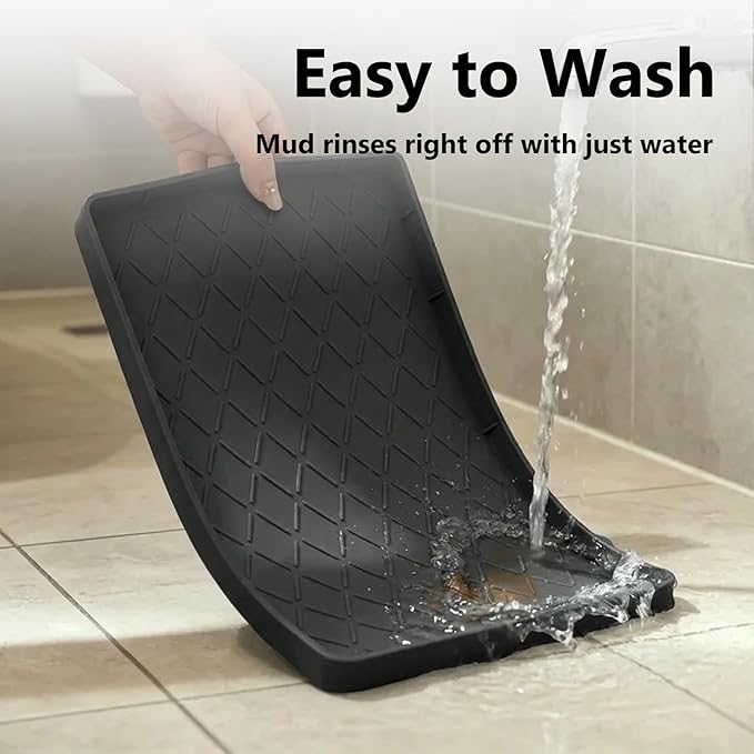 Mateeylife Under Sink Mats for Kitchen Waterproof 34"X22", Undersink Protectors，Silicone Mat Cabinet Liner, Under Sink Organizer for Bathroom and Kitchen，Boot Tray Pet Food Mat, Classic Black