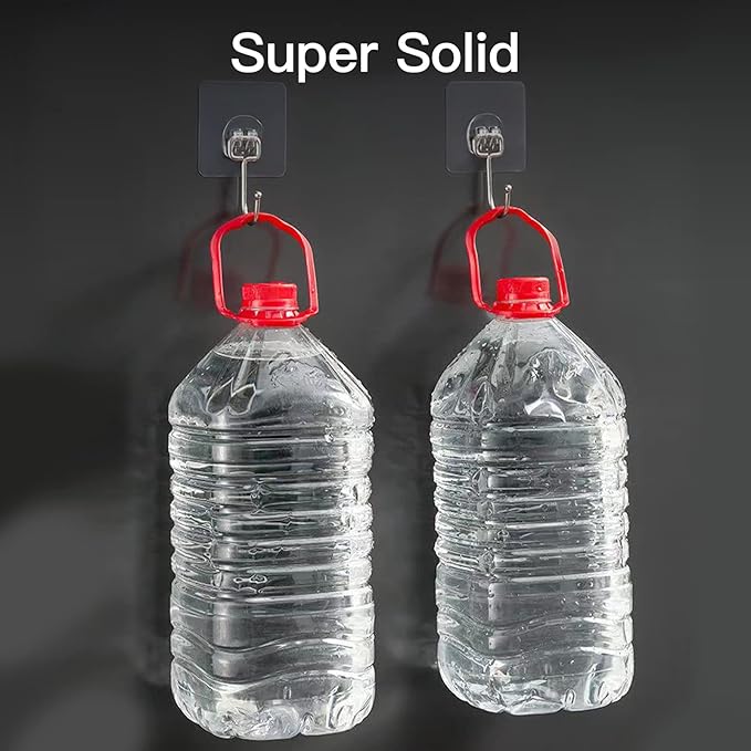 12 Pack Large Adhesive Hooks for 44 lb(Max) Hanging Heavy Duty, Self Adhesive Sticky Hooks Waterproof Stainless Steel Wall Hook for Home Bathroom Shower Kitchen Outdoor Utility Hooks