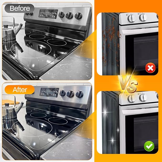 ItsNio 2Pack Upgrade 316 Stainless Steel Stove Gap Covers, Stove Gap Filler, Oven Gap Filler, Oven Side Gap Filler, Range Trim Kit, Heat Resistant and Easy to Clean, Length 23.4" Width 0.78"(Silver)