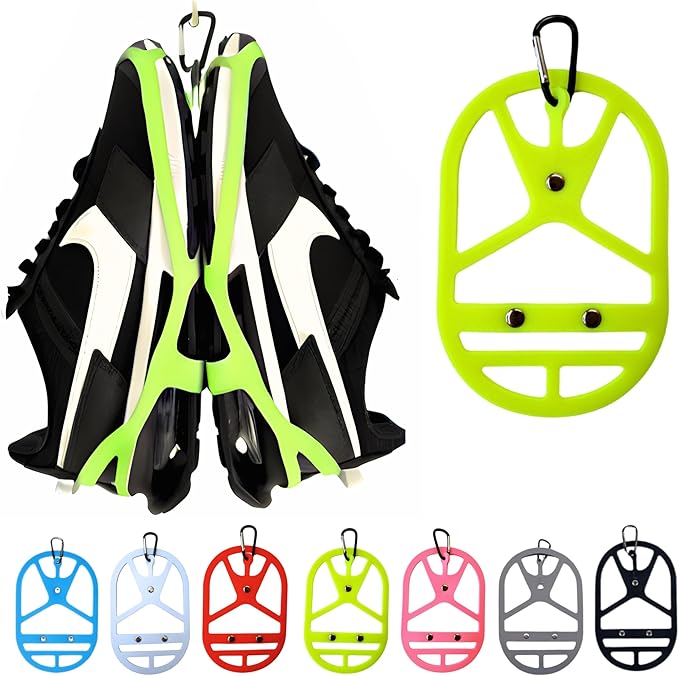 Shoe Holster For Backpack with Clip Hanger. Footwear Holder with Clip for Sneakers, Cleats, Bowling, Soccer, Basketball, Football. For Travel, Outdoors, Sports & Space Saving