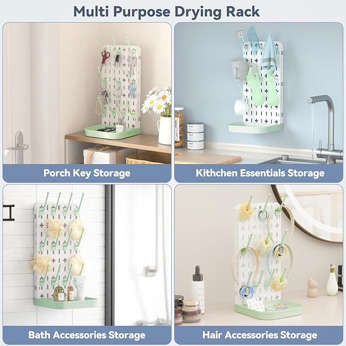 Baby Bottle Drying Rack Bottle Dryer Rack for 12 Bottle Drying Rack Space Saving Kitchen Countertop Vertical Cup Drainer Rack Detachable Baby Bottle Holder Storage Organizer Pump Part Dryer Rack Green