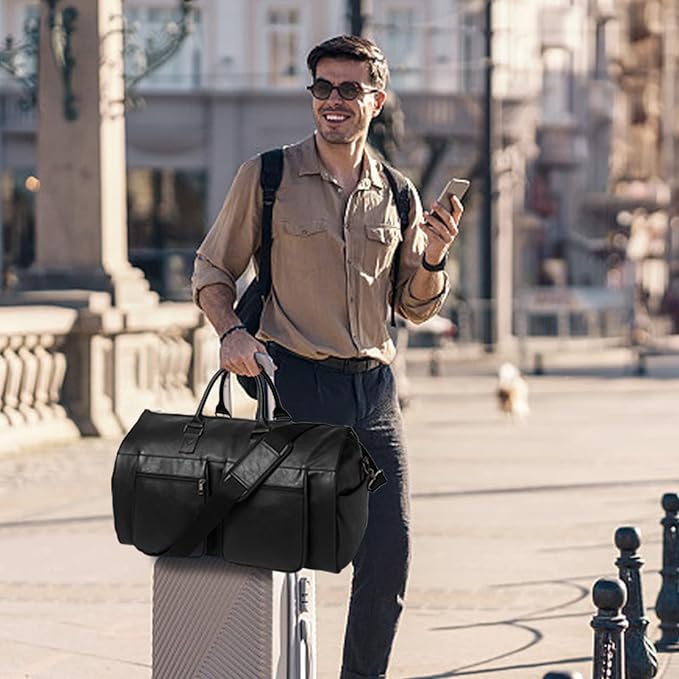 seyfocnia Convertible Travel Garment Bag, Carry-on Garment Duffel Bag for Men Women - 2-in-1 Hanging Suitcase Suit Business Travel Bag