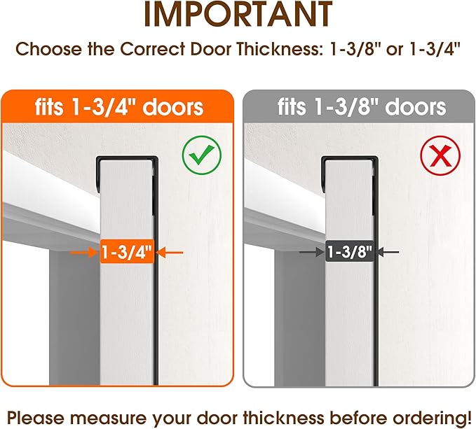 KitchLife Long Over The Door Hooks Hanger with 15.75 inches Extended Arms, Fits 1 3/4" Doors, F40U, 6 Double-Hanger Design Thickened Heavy Duty Bathroom Towel Rack Organization, Matte Black, 1 Pack