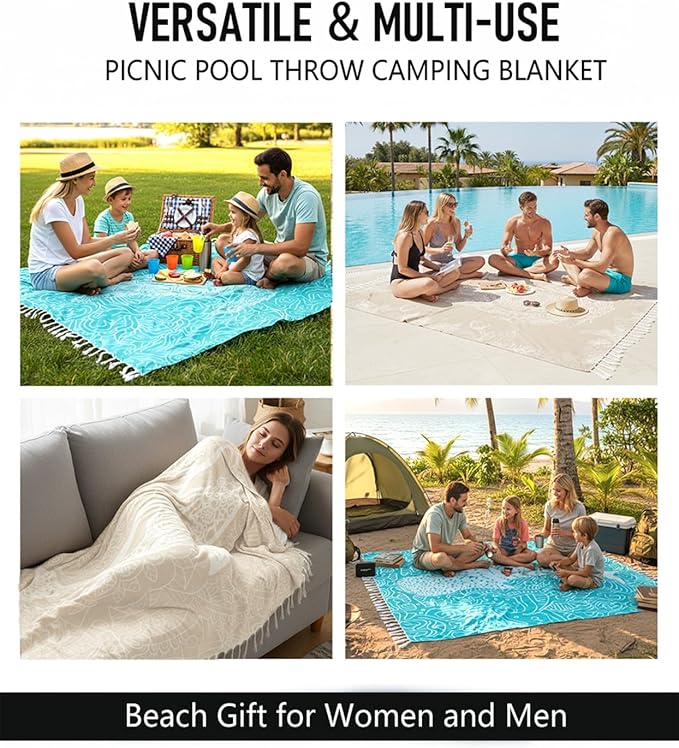 Oversized Turkish Beach Towel Blanket Cotton Giant XL Sandproof Towels Huge Linen XXL Extra Large Big Throw Quilt Blankets for Adults Cloud Travel Camping Glamping Accessories Essentials Whale Shark