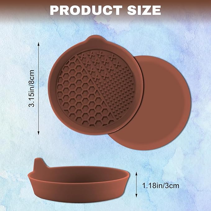 4PCS Car Cup Holder Coaster, Silicone Non-Slip Vehicle Insert Water Bottle Mat, Universal Insulation Drink Cup Pad Decor for SUV/Sedan/Truck, Automotive Interior Accessories (Coffee)