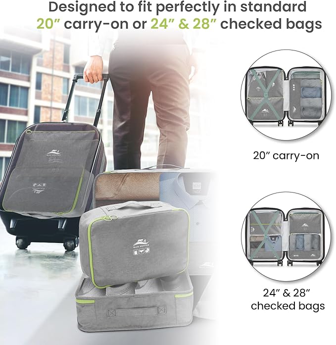 7 Set Packing Cubes for Suitcases Travel Luggage Packing Organizers,Travel Essentials Luggage Organizer Accessories Toiletry Bag Shoe Bag Laundry bag