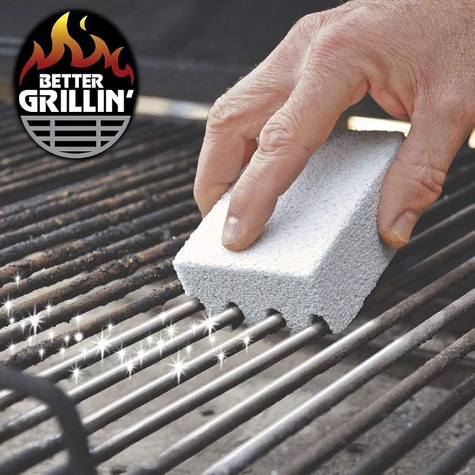 Better Grillin Scrubbin Stone Grill Cleaner-Scouring Brick/Barbecue Grill Brush/Barbecue Cleaner for BBQ, Griddle, 12pk