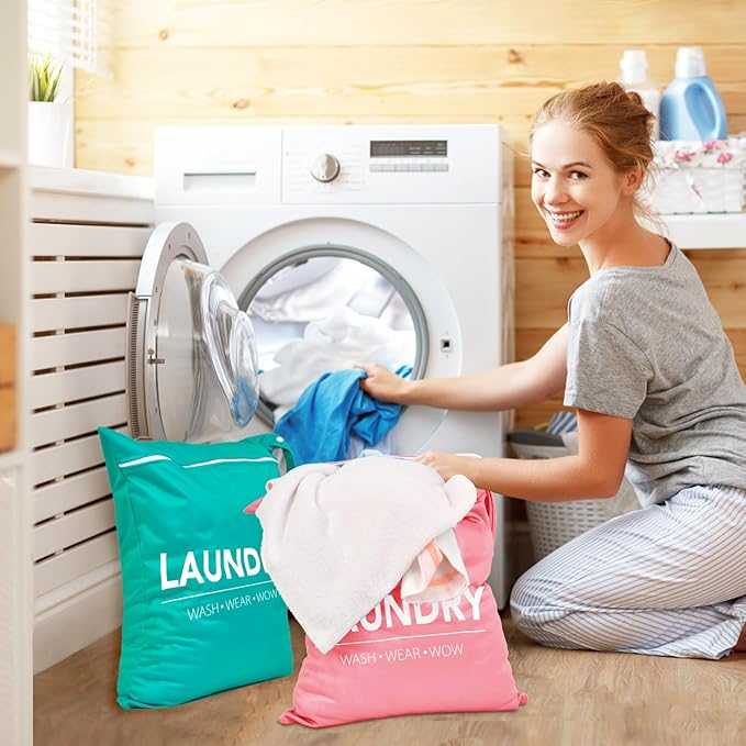 2 Pcs Large Travel Laundry Bag Waterproof Wet Dry Bag Washable Dirty Clothes Bag for Gym Clothes Laundry Wet Clothes Swimming Yoga