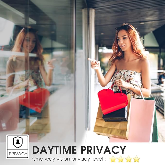 Window Film Privacy One Way Tint for Home Reflective See Out not in Light Heat Blocking for Doors and Windows(Silver 29.5X78.7)