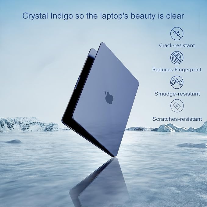MOSISO Compatible with MacBook Neo Case 13 inch 2026 Release Model A3404 with A18 Pro Chip, 4 in 1 Kit Precision Fit Crack & Scratch Resistant Protective Hard Shell Case Cover, Crystal Indigo