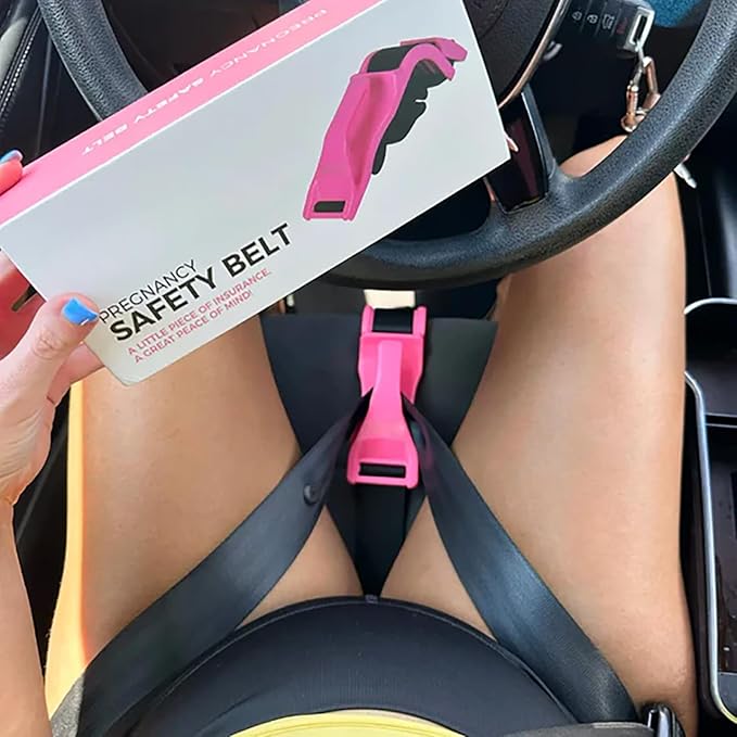 Mimibelt Pregnancy Safety Belt Cover, Universal Seatbelt Shoulder Pad Set and Cushion, an in-car Accessory Designed to Enhance Riding Comfort-Black