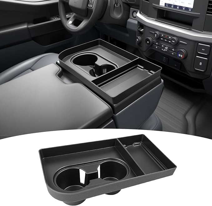 Jump Seat Cup Holder Organizer for 2021-2025 Ford F150 & 2023-2026 Ford F250 F350 F450 F550 F600 Super Duty Center Console Cup Holder Insert Cupholder Coaster Liner Accessories(Jump Seat Only)