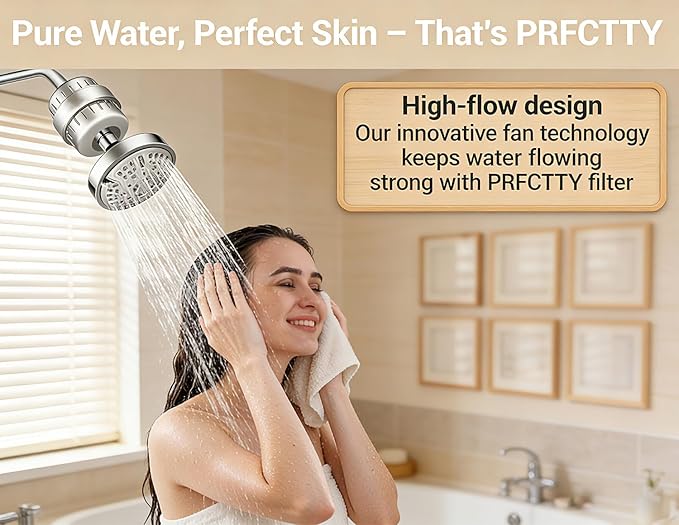25-Stage Shower Filter with Enhanced KDF, Reduces Scale Buildup, Revitalizes Hair, Skin & Nails. Softens Hard Water, Removes 99% Lead, Chlorine, Fluoride & Harmful Chemicals. High-Output Flow, Chrome
