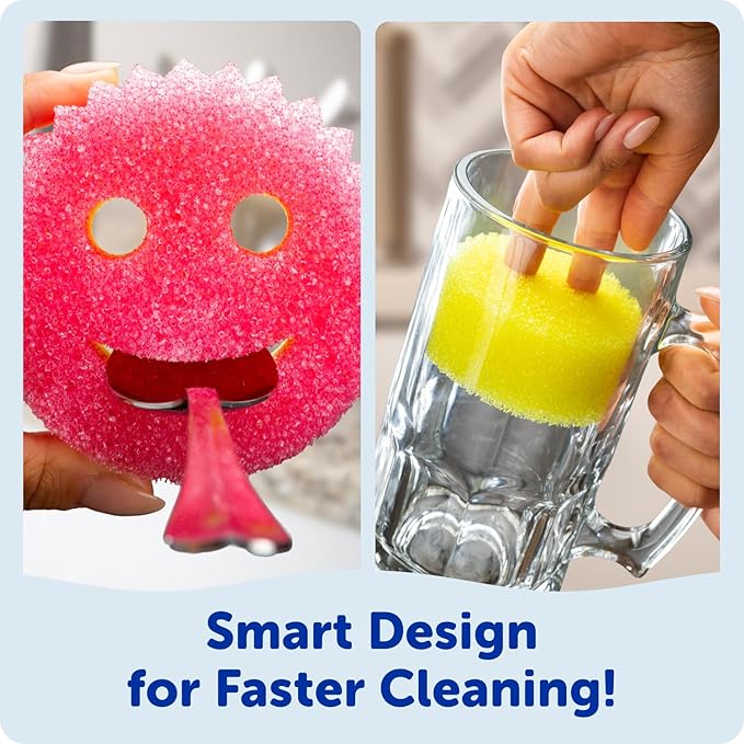 Scrub Mommy Kitchen Sponges - Dual-Sided Dish Sponges for Scrubbing - Non-Scratch Cleaning Sponges for Washing Dishes, Bathroom & Multi-Surface Cleaning - Online Exclusive (3 Count)