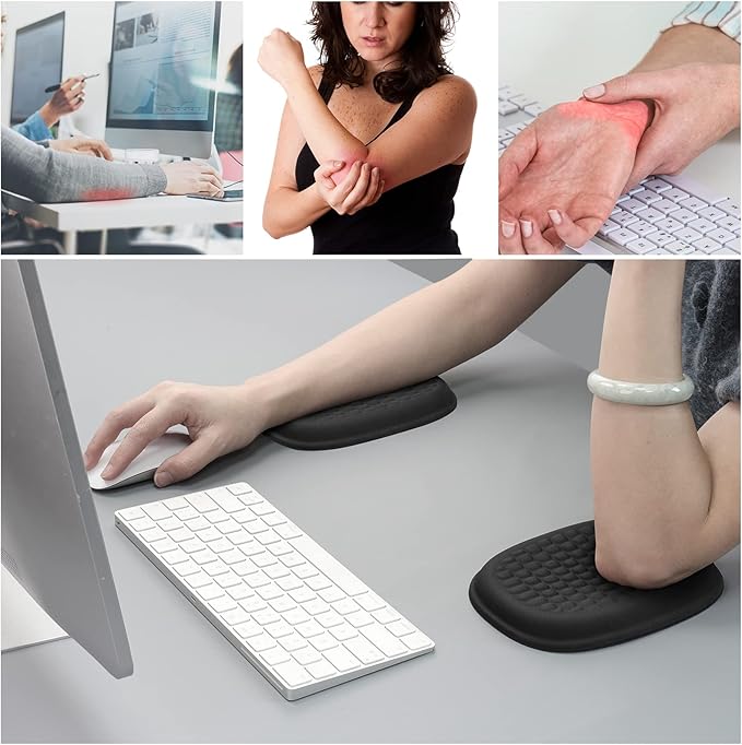 Vaydeer Cloud Elbow Pad, Desk Arm Rest Support, Soft Memory Foam Wrist Rest, Ergonomic Cushion Padding, Carpal Tunnel Pain Relief Gel Mouse Pillow for Computer Laptop Office Gaming Car Chair Accessory