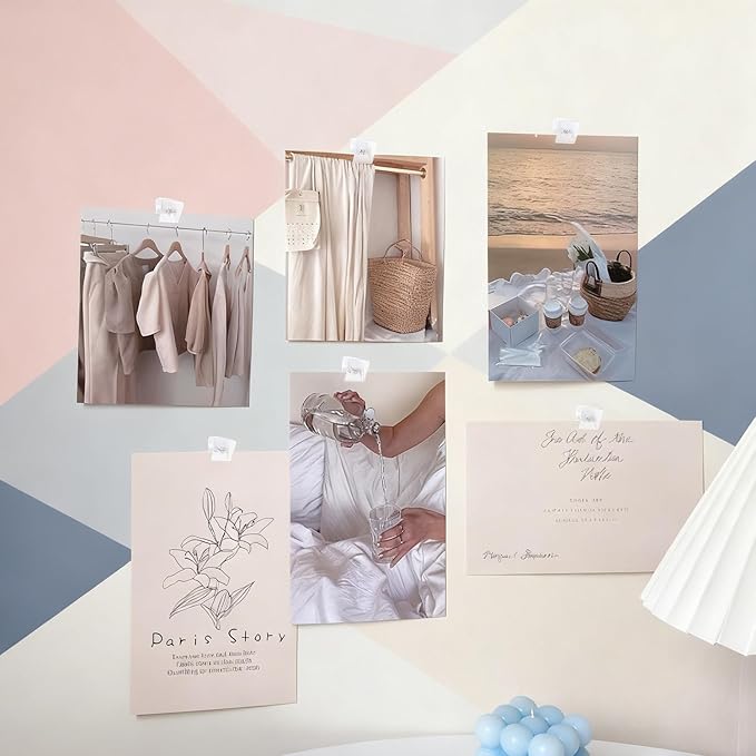 20 Pieces Self Adhesive Clips, Wall Clips,Tapestry Hangers,Photo Holders for Paper Flag Hanger,Sticky Clip for Teachers,Double-Sided Adhesive Spring Clip for Poster Home Office Rope