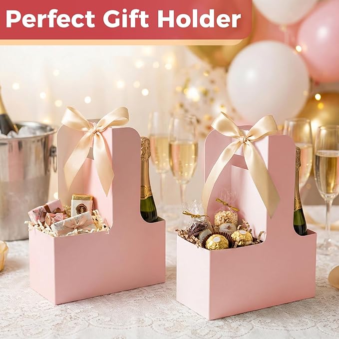 MAQIHAN 2 Cup Drink Carrier with Handle - 12Pcs Disposable Paper Cardboard Coffee Cup Holder Portable Drink Caddy Cup Carriers Foldable to go Cup Holder Food Delivery Accessories for Hot/Cold Drinks