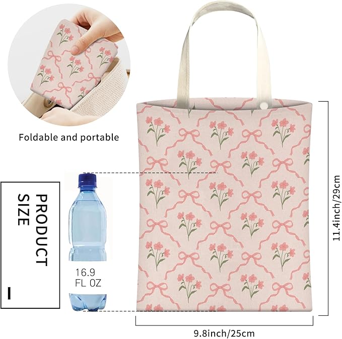 Cute Car Trash Can, Hanging Canvas Car Back Seat Organizer and Storage Bag, Funny Car Trash Bag for Travelling, Outdoor Cute Pink Flower