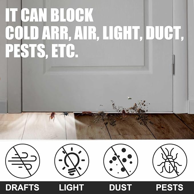 1 Pcs 36" Double Bubble Kerf Door Sweep 1-3/4" Wide Vinyl Weatherstrip Seal for Exterior Doors, Energy Efficient Draft Stopper, Easy Slide in Installation, Blocks Dust/insects/noise (White)