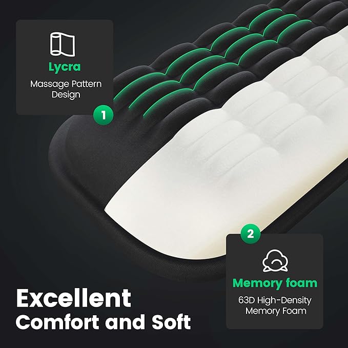 MEKASS Keyboard Wrist Rest for 60% Compact Keyboard, Ergonomic Soft Memory Foam Wrist Support with Non-Slip Silicone Base, Keyboard Pad Relieves Wrist Pain from Laptop, Computer, Typing (Pink)