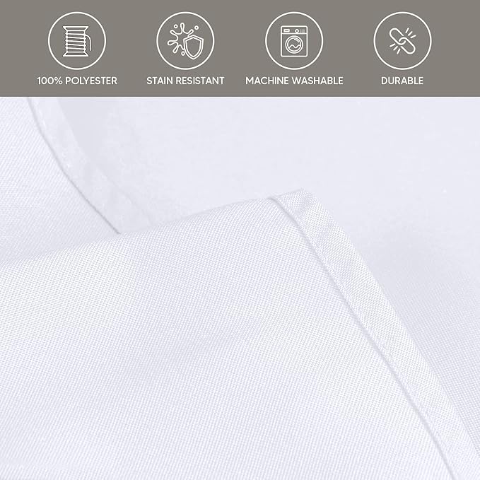 Utopia Kitchen Square Table Cloth 2 Pack (54x54 Inches, White), Tablecloth Machine Washable, Polyester Table Cover for Dining, Buffet Parties, Picnics, Events, Weddings and Restaurants