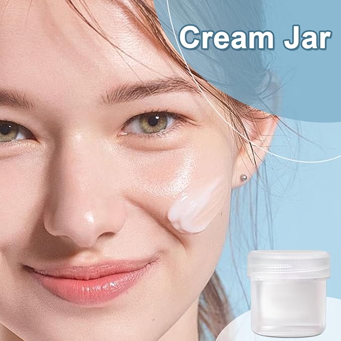 TSA Approved Wide Mouth Travel Size Containers, PP Clear Leak Proof Travel Plastic Jars with Lids for Creams Lotion Cosmetic, Jewelry Beads, Sample, Small Items Storage (3.4 oz, 4 Pcs)