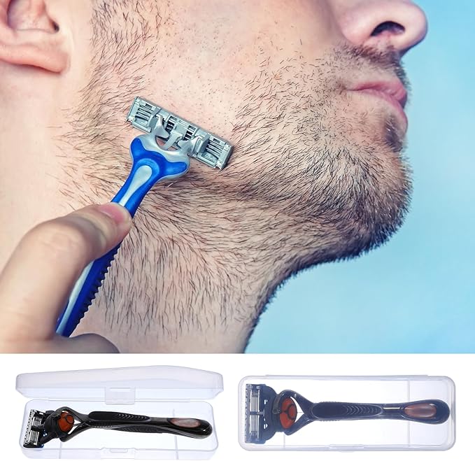 3 Pack Manual Razor Travel Case Transparent Portable Travel Men Manual Razor Protector Universal Portable Shaver Storage Box Shaver Holder Protector Case Organizer for Men Razors And Blade Refills Kit