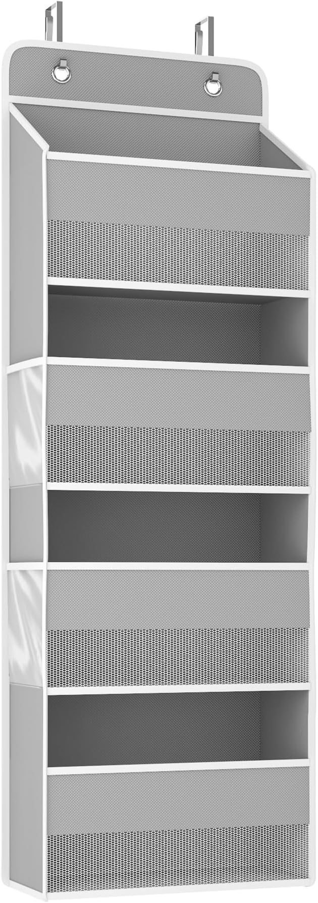 1 Pack 4-Tier Over the Door Organizer, Heavy-Duty Large Deep Pocket Hanging With 4 Large Front & 4 Side Pockets With for Pantry, Kitchen, Bathroom, Dorm, Grey