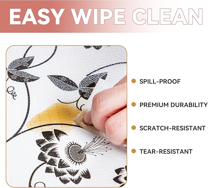 RAY STAR Shelf Liner, Non Adhesive Black Leaves Floral Cabinet Liner for Pantry Drawer, Non Slip, Shelf Liners for Kitchen Cabinets Cupboard 12 Inch x 10 FT (10 Rolls) Signature Delivery