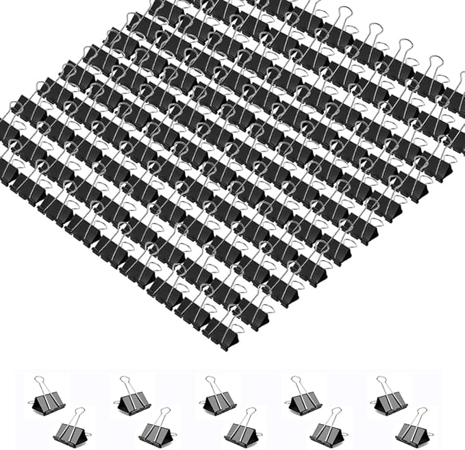 Mini Binder Clips, 576 Pack, 5/8 Inch, Black, Standard 15mm, Micro Paper Clips, Fold Clamp, Capacity 0.23 Inch, Office and School Supplies