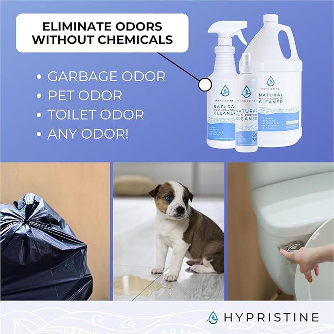 Hypristine Natural Multipurpose Surface Cleaner, 32oz Spray & 2 Pack of 1 Gallon Bottles