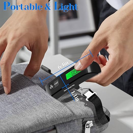 Luggage Scale, 110lb Luggage Weight Scale with 4 Unit Switching Functions & LED Display, Luggage Scale Travel Digital for Weighing Luggage, Backpacks, Packages, and Markets (Black)