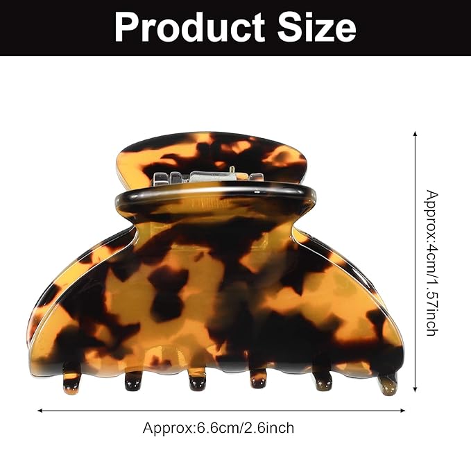 WILLBOND 6 Pieces Medium Hair Claw Clips for Thin Hair 2.6 Inch Tortoise Shell Clip Banana Jaw Hairpin French Style Barrettes Head Accessories for Women Girls(Stylish Patterns)