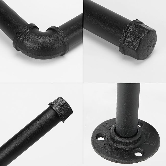 Industrial Iron Pipe Kitchen Paper Towel Holder, Vintage Farmhouse Heavy Duty DIY Industrial Rustic Wall Mount Paper Towel Rack for Kitchen Bathroom (1, Black)