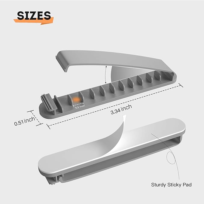 Pzoz Cable Clips, 3 Pack Cord Organizer Charger Cable Management for Organizing Home Office Desk Phone Car Cable Wire, Self-Adhesive Cord Holders (Gray)