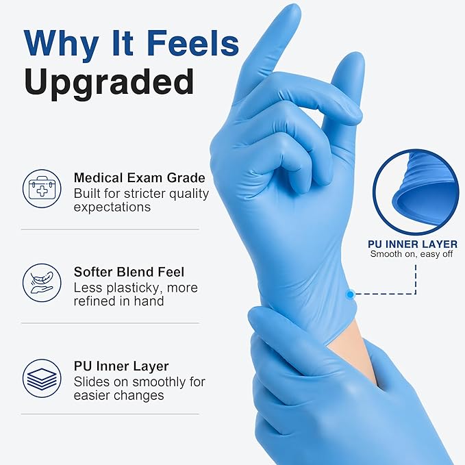 Schneider Vinyl Synthetic Exam Gloves, 4 Mil, Latex Free Disposable Gloves for Medical, Cooking, Cleaning, and Food Prep