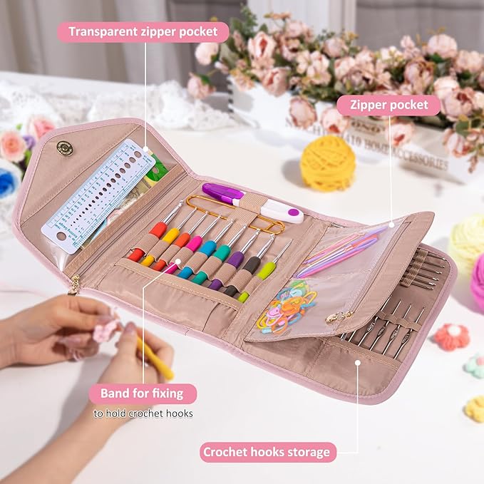 Crochet Hook Case - Foldable Organizer - Knitting & Crochet Supplies Accessory