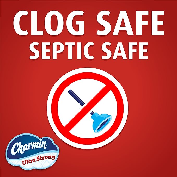 Charmin Toilet Paper Ultra Strong, 12 Mega Rolls = 48 Regular Rolls, 2-ply Bath Tissue
