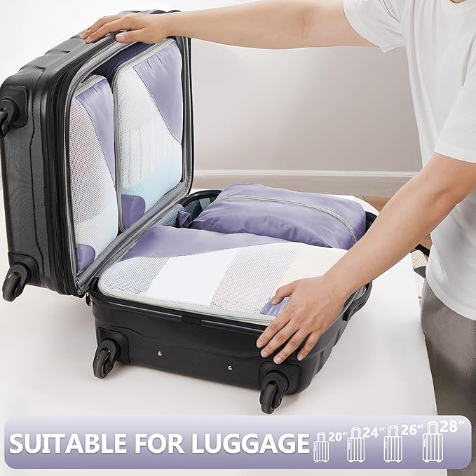 8 Set Packing Cubes for Travel, Gifts for Women & Moms, Anti-Tearing Suitcase Organizer, OlarHike Vacation Essentials & Accessories for Cruise Ships