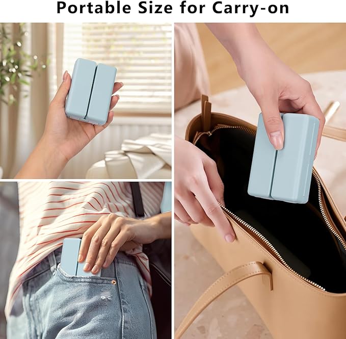 FYY Daily Pill Organizer,2 Pcs 7 Compartments Portable Pill Case Travel Pill Organizer,[Folding Design] Pill Box for Purse Pocket to Hold Vitamins,Cod Liver Oil,Supplements and Medication-Blue