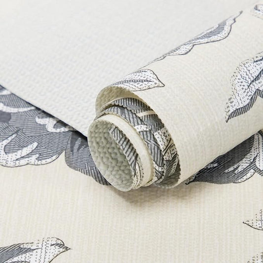 12X120 Inch Shelf Liner for Kitchen Cabinets, PVC Drawer Liner for Dresser Non-Slip Bathroom, Non-Adhesive Cabinet Liner Washable (Black Flower)(5 Roll)