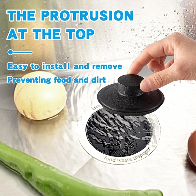 RQYEKDO Kitchen Sink Stopper, 1 Pack 3-1/2" Universal Sink Cover for Garbage Disposal Stopper and Kitchen Drain Plug,Replacement for InSinkErator, Moen,Waste King, Whirlpool,Kohler