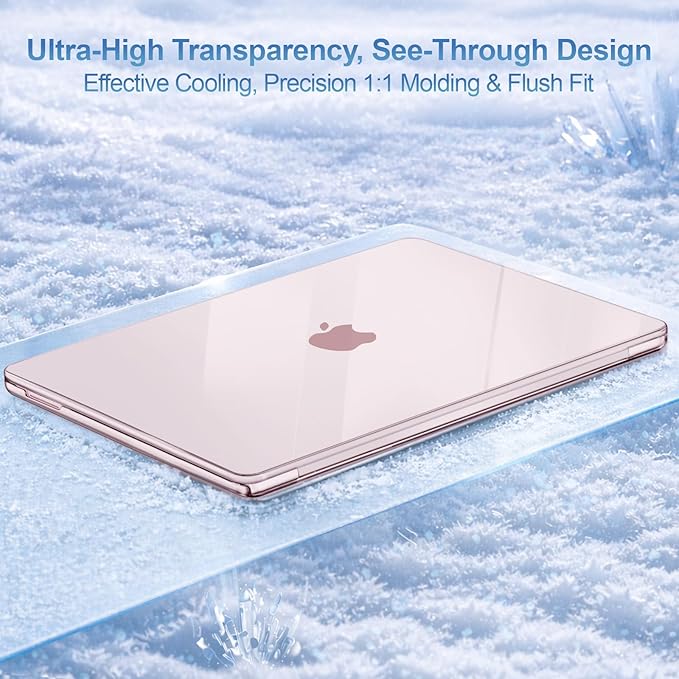MOSISO Compatible with MacBook Neo Case 13 inch 2026 Release Model A3404 with A18 Pro Chip, 4 in 1 Kit Precision Fit Crack & Scratch Resistant Protective Hard Shell Case Cover, Crystal Blush