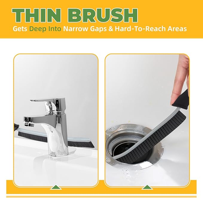 KMOSENIA Cleaning Brush, 5 Pcs Hard Bristle Crevice Cleaning Brush, Grout Brush, Scrub Brush for Tile Grout Crevice, Gap Cleaning Tools for Bathroom Kitchen Toilet Window Track (5, Black)