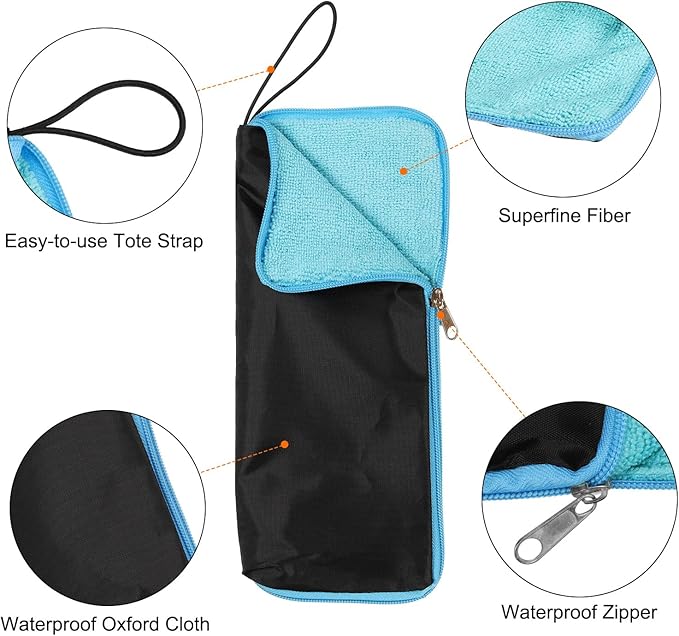 HARFINGTON Wet Umbrellas Bag Superfine Fiber Reversible Umbrella Sleeve Cover Portable Waterproof Case for Storage Carry Travel Home Outdoor
