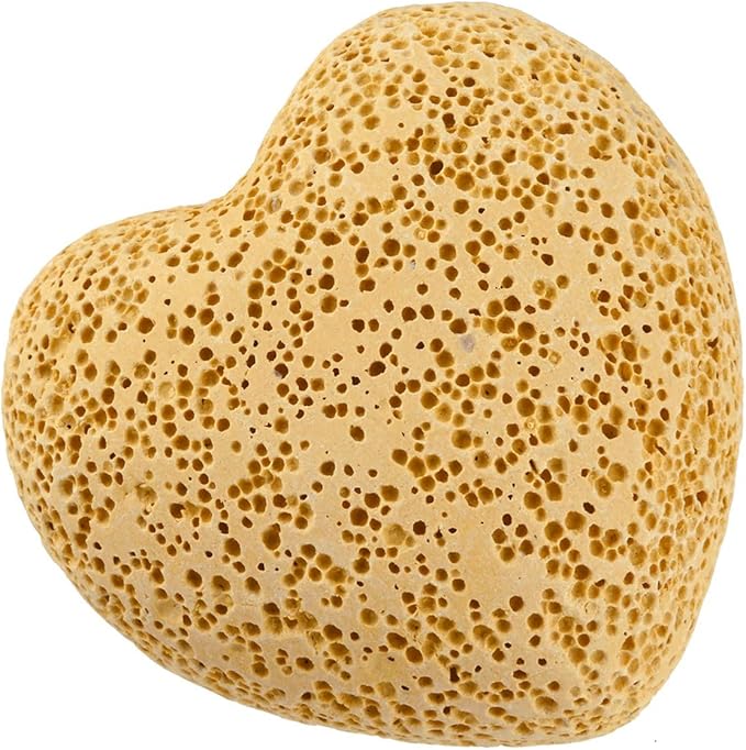 rockcloud Yellow Lava Rock Stone Heart Shape Pocket Stones Dyed Lava Rocks Aromatherapy Essential Oil Diffuser Set, 0.9 Inch, 10 Pcs
