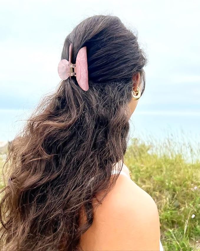 4Pcs Large Acrylic Clips - Big Non-Slip Banana Barrettes for Thick Hair, Strong Hold Jaw Clips for Women Girls