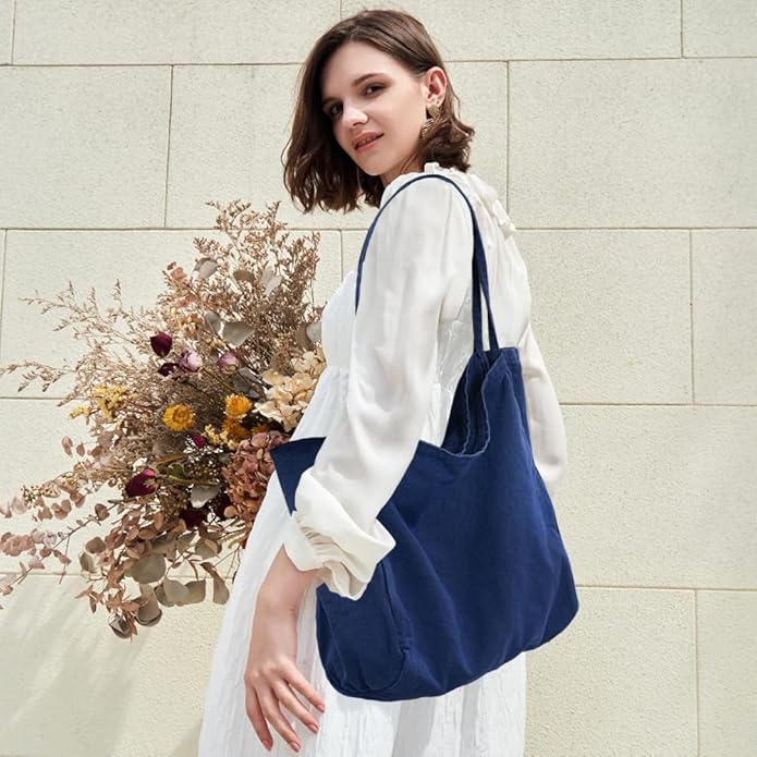 Canvas Tote Bag for Women Large Hobo Shoulder Bag for Work Travel Casual Message Bag Tote Purse handbags